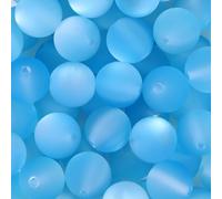 25pcs Resin Transparent Frosted Beads 16mm Cat Eye Circular Rubber Bead Spacer Bead DIY Making Friendship Bracelet Phone Chain Keychain Pen Beads Accessories (Blue)