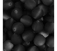 25pcs Resin Transparent Frosted Beads 16mm Cat Eye Circular Rubber Bead Spacer Bead DIY Making Friendship Bracelet Phone Chain Keychain Pen Beads Accessories (Black)