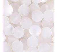 25pcs Resin Transparent Frosted Beads 16mm Cat Eye Circular Rubber Bead Spacer Bead DIY Making Friendship Bracelet Phone Chain Keychain Pen Beads Accessories (White)