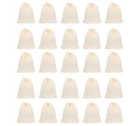 25pcs Reusable Drawstring Cheesecloth Straining Bags White