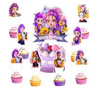 25Pcs Rumi Cake Decorations with 24pcs Cupcake Toppers, 1pcs Big Cake Topper for Rumi Birthday Party Supplies
