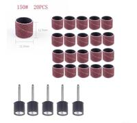 25Pcs Sanding Drum Kit for Rotary Tools with Extension Rods, 1/2 inch Abrasive Grinding Heads 40-320#, Compatible with Metal Wood Polishing(150 Grit)