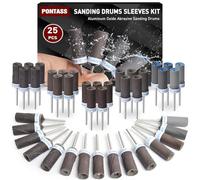 25Pcs Sanding Drums Sandpaper Sticks Set with 1/8"(3mm) Shank for Dremel Rotary Tool,180/240/600/1000/1500/2000 Grits Different Meet More Needs for Metal Rust Removal/Jade Polishing/Stone Grinding