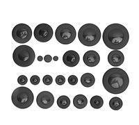 25Pcs Saxophone Pad Replacement, Alto Saxophone Pad with Real Sheepskin and ABS Backing, Wind Instrument Repair Parts for Sound Hole Sealing, Compatible with Most Alto (Black)