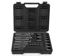 25Pcs Screw Extractor Easy Out Drill and Guide Set, Broken Screw/Bolt Remover, Stud Extractor Set, Black