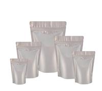 25pcs Sealable Matt Pouches Resealable Bags Ziplock, Sealable Matt Bags Reusable Mylar Baggies Heat Seal Packaging Bags for Food Storage (Silver Matt, 16x23cm)