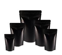 25pcs Sealable Matt Pouches Resealable Bags Ziplock, Sealable Matt Bags Reusable Mylar Baggies Heat Seal Packaging Bags for Food Storage (Black Matt, 16x23cm)
