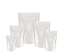 25pcs Sealable Shiny Pouches Resealable Bags Ziplock, Sealable Matt Bags Reusable Mylar Baggies Heat Seal Packaging Bags for Food Storage (White Shiny, 13x21cm)