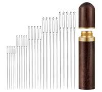 25Pcs Self-Threading Embroidery Needles, Sewing Needles Large Eye, 5 Size Stainless Steel Sewing Needle for Hand DIY