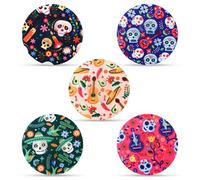 25pcs Sensor Covers for Libre 2/3, 5 Styles Round CGM Adhesive Patches Waterproof Sensor Freestyle Patches Sweatproof Sensor Stickers Overpatch for Libre 2/3 (Day of The Dead)