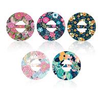 25pcs Sensor Patches, 5 Flower Patterns Adhesive Covers Breathable & Waterproof 3/4 Round Sensor Stickers Compatible with Guardian