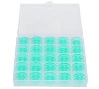25pcs Sewing Machine Bobbins Durable Plastic Green Bobbins for Sewing Quilting Embroidery Storage Box
