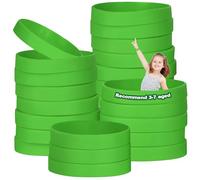 25PCS Silicone Bracelets Wristbands for kids,Blank Rubber Wristbands Elastic Universal Bracelets Rubber Wholesale Bracelet bands bulk Green