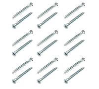 25Pcs Silver Confirmat Screws,M7 x 50mm, Hex Socket Drive Countersunk Self-Tapping Furniture Connecting Screw Set, Screws Sturdy and Easy-to-Install