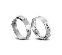 25PCS Single Ear Hose Clamps, 22.4-25.6mm 304 Stainless Steel Ear Clamps by MISPIRE, Stepless Hose Clamps Cinch Rings for Automotive, Home Appliance Line and Plumbing