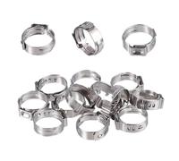 25PCS Single Ear Hose Clamps, 7.0-8.5mm 304 Stainless Steel Ear Clamps by MISPIRE, Stepless Hose Clamps Cinch Rings for Automotive, Home Appliance Line and Plumbing