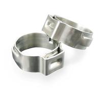 25PCS Single Ear Hose Clamps, 8.5-10.0mm 304 Stainless Steel Ear Clamps by MISPIRE, Stepless Hose Clamps Cinch Rings for Automotive, Home Appliance Line and Plumbing