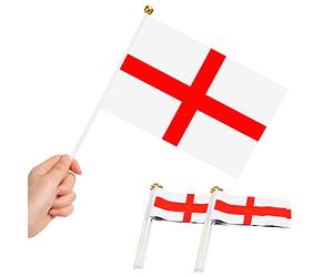 25Pcs St George Hand Flags England Hand Waving Fabric Mini English Flags For Rugby Cricket World Cup Royal Event Support Country
