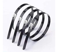 25pcs Stainless Steel Cable Ties Locking, Metal Zip-Exhaust Wrap Coated Multi-Purpose Tie(4.6x200mm)