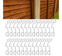 25Pcs Stainless Steel Fence Panel Clips & Wedges, Secure Anti-Rattling Brackets for Garden Fence Panels, Durable Windproof Grips to Stabilise Wooden, Metal, Composite Fencing