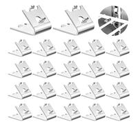 25pcs Stainless Steel Freezer Shelf Clip Silver Refrigerator Clamp