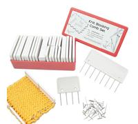 25pcs Stainless Steel Hook Lock Combs Set Rust Proof 100pcs T Pins Professional Knitting Finishing Kit Tension Lace Shaping Tool