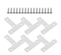 25pcs Stainless Steel L Shape Corner Brace Support Plate for Wood | Four-hole Pre-drilled Design, Polished Silver Finish, Includes 4x16mm Screws for Shelf Reinforcement