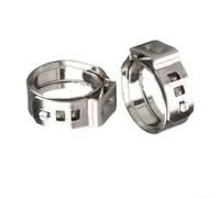 25PCS Stainless Steel Single Ear Stepless Hose Clamps | Stepless Single Ear Hose Clamps | For Sealing Various Hoses | Clamp Cinch-Rings Fuel Line Clip(11.9MM)