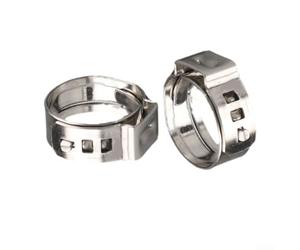 25PCS Stainless Steel Single Ear Stepless Hose Clamps | Stepless Single Ear Hose Clamps | For Sealing Various Hoses | Clamp Cinch-Rings Fuel Line Clip(11.9MM)