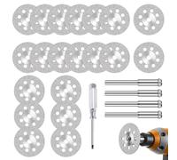 25Pcs Steel Diamond Cutting Wheel Cut Off Discs, Accessories for Angle Grinders,Dremel Rotary Tool with 3mm Mandrel Fast, Clean Cut on Porcelain, Concrete, Tiles, Stones, Marble and Ceramics