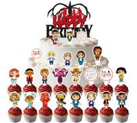 25Pcs Stranger Cake Topper, Happy Birthday Cake Toppers Decor, Stranger Inspired Party Cakes Decoration Supplies, Children's Birthday Cakes Decor for Boys and Girls Birthday Party