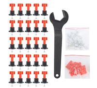 25Pcs Tile Leveler Reusable Leveling System, Tile Positioning Tool for Floor and Wall Construction, Professional Tile Leveling Kit with Wrench and T - Shape Fittings, Durable PP an