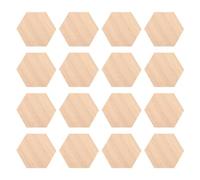 25Pcs Unfinished Wood Cutout Shapes Hexagon Shape Wooden Slices Blank Name Tags with Hole Tags for Party Wedding Home Decoration (9 CM)
