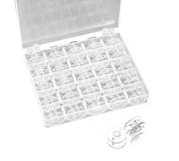 25Pcs Universal Clear Sewing Machine Bobbins High-Clarity Plastic Bobbins with Storage Case Class 15/66 Compatible Reusable Thread Spools for Domestic Sewing Machines