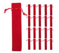 25pcs Velvet Drawstring Pen Pouches with Drawstring Closure for Easy Opening and Closing Red Single Pen Holder Bag for School Season Decor and Other Settings and Writing