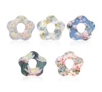 25pcs Waterproof Adhesive Overlay Patches for Dexcom G7, 5 Floral Designs Breathable Sensor Over Covers Stickers with Holes for G7 Overpatch Accessories