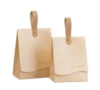 25pcs Wedding Favors Souvenir Candy Bags for Guests Small Bag Paper Birthday Jewelry Packaging Boxs Organizer for Wedding Occasions(Beige,S 10x6.7x13cm)