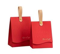 25pcs Wedding Favors Souvenir Candy Bags for Guests Small Bag Paper Birthday Jewelry Packaging Boxs Organizer for Wedding Party Supplies(Red,L 11x7x15cm)
