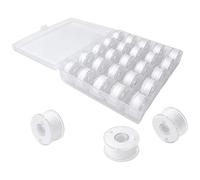 25pcs White Embroidery Sewing Thread Set, Size A SA156, Sewing Embroidery Bobbins, Universal Fit for Most Sewing Machines and Embroidery Machines, DIY Thread Kit