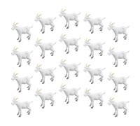 25pcs White Pvc Farm Goat Figurine, Lifelike Miniature Animal Model