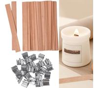 25PCS Wood Wicks for Making Candles Kit,5" Trimable Natural Wooden Candle Wick,Natural Smokeless Wood Candle Wicks,For bedroom, Candle Making Craft Handmade DIY Scented Candle