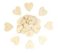 25pcs Wooden Hearts Wooden kit Perforated - Unfinished Blank for DIY Crafts Blank Hear Cut Out Craft Wood Slices Unfinished Rustic Love Tags Valentines Day Wedding Parties