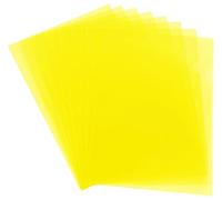 25pcs - Yellow A4 Cut Flush Plastic Folders Open Top & Side Cut Flush File Cover Sleeves Gloss & Plain 12mm L-Type Project Pockets Report File Document Storage Wallet Sheet Protectors