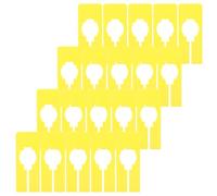 25pcs Yellow Plastic Square Size Dividers for Hanging Clothes Storage | Slotted Opening, Blank Label Surface, Reusable Setup, Flexible Use for Wardrobe Organization and Retail Display