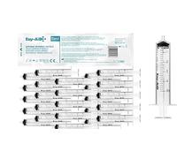25pk - 5ml Ezy-Aid Disposable Sterile Empty Syringe | Highly Accurate | Luer Slip Tip, Single-Use Medical Grade Syringes without Needles, Non-Pyrogenic, Latex Free for Dispensing Liquid, No Needle