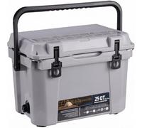 25QT Camping Cooler, Heavy Duty Ice Chest, 7-Day Ice Retention | Built-in Drain Plug, Bottle Opener, Fish Ruler, Leak-Resistant, Heavy Handle, Portable for Camp, Beach, Picnic, BBQ, Fishing