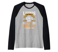 25rd Birthday Vintage Legends Born in 2001 25 Years April Raglan Baseball Tee