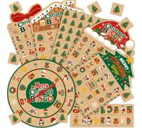 25Set Christmas Bingo Game for 24 Player Adults Family Party Activity | Holiday Party Prizes, Xmas Classroom Group Fun, Office Staff Gathering