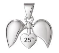25th Anniversary Birthday Heart for Pandora Charm Bracelet or Necklace | Sterling Silver (925) Pendant, Gift Box Included
