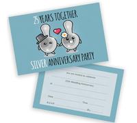 25th Anniversary Party Invitations - 25 Year Together 20 Pack - Wedding Anniversary Invitations for Friends Family A6 Party Invites Invitation Cards with Folding Envelopes